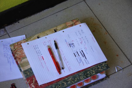 Portefólio e uma das folhas de organização